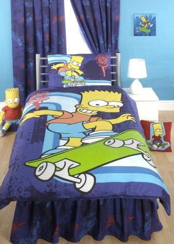 Childrens Toyshop  Toys : Bart Simpson SKATERBOY single bed duvet cover bedding set