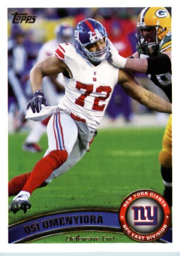 2011 Topps Football Card # 176 Osi Umenyiora - New York Giants - NFL Trading Card in a Protective Case!