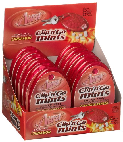 Aura Clip'n'go Sugar Free Cinnamon Mints, 0.23-Ounce Units (Pack of 24) by Sugar-Free Candy