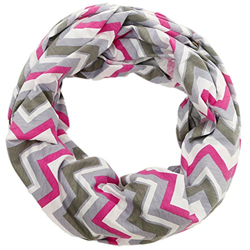 Warmhol Nursing Happens Infinity Breastfeeding Scarf Nursing Covers Grey Chevron (Pink and Grey Chevron)