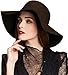Bienvenu Women's Wide Brim Wool Ribbon Band Floppy Hat
