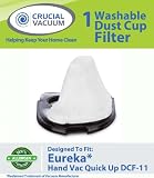 Eureka Quick Up Washable & Reusable Dust Cup DCF-11 Filter 62558A; Fits Eureka Quick Up Vacuum Cleaner Models: 61, 70, 71, 61A, 70A, 70AX, 71A, 71AV, 71B, AG61A, UK61A, Z61A; Compare to Eureka Part # 39657; Designed & Engineered By Crucial Vacuum