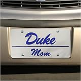 Duke Blue Devils Silver Mirror Mom Car License Plate