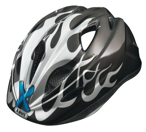 ABUS Kinder Fahrradhelm Super Chilly, x-flame grey, 45-50 cm, 55420-9
