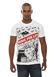 Retreez Rock Music for Life Graphic Printed Men's T-shirt - White - Medium Retreez Rock Music for Life Graphic Printed Men's T-shirt - White - Medium