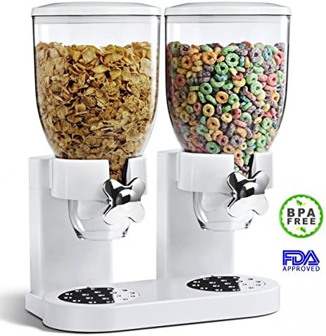 My Food Dispenser | Exquisite Portion Control Dual Food Dispenser with Quick Twist Dispenses | Preserve Maximum Freshness | Super Durable, Anti Germs, Anti Scratch and Convenient Storage | Handwash Series | White Hygienic Design | 295.2