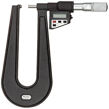 Starrett LCD Sheet Metal Micrometer, Friction Thimble, Lock Nut, Carbide Faces, Inch