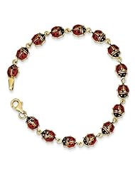 14k Enamel & Resin Ladybug Bracelet
