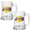 Los Angeles Lakers NBA 2pc 15oz Glass Tankard Set - Primary Logo by Great American Products