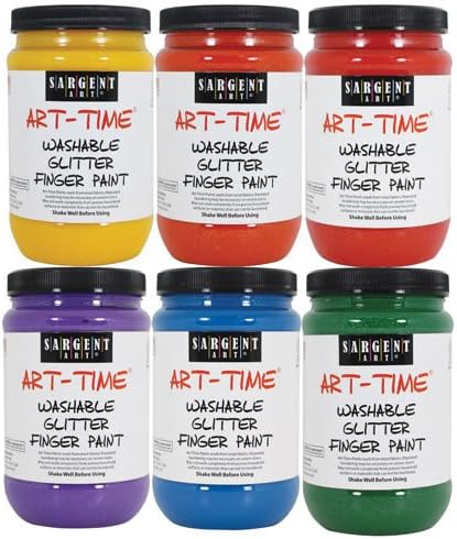 Washable Glitter Finger Paint (Set of 6)