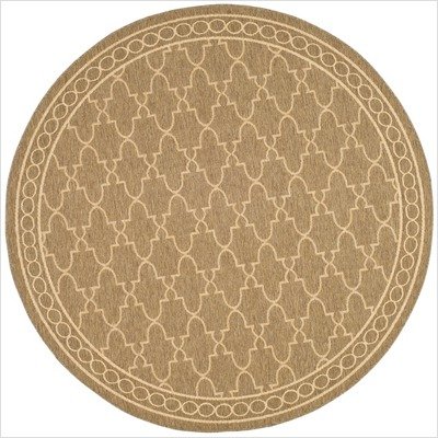 Safavieh Courtyard Collection CY5142B Coffee and Sand Indoor/ Outdoor Round Area Rug, 6-Feet 7-Inch Round
