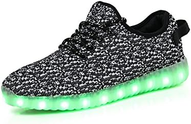 USB Charging LED Light Sport Shoes Flashing Sneakers Men Women Couple, Fashion Breathable Shoes, Flat,Shoe Plus Size 35-46. (8 D (M) US, White)