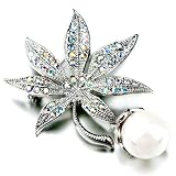 Pugster Vintage Leaf Pearl Elegant Brooches And Pins