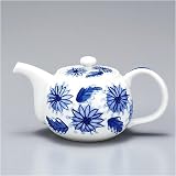九谷焼 急須 染付菊（網付き）の画像