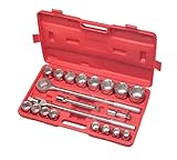 TEKTON 1115 3/4-Inch Drive Jumbo Socket Set, SAE, 21-Piece