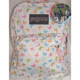 Jansport Classic Superbreak Backpack White Butterfly