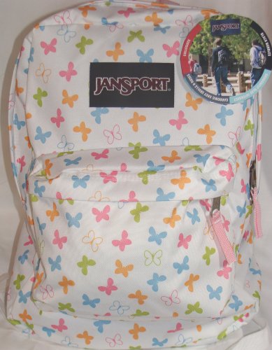 Jansport Classic Superbreak Backpack White Butterfly