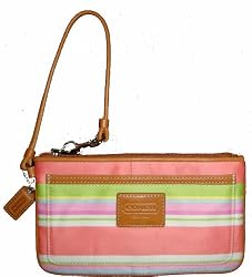 Women's Coach Wristlet Beach Large Flat Signature Logo 42621