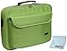 17 inch Neon Green Notebook Laptop Shoulder Messenger Bag / Carry on Briefcase + MyGift Microfiber Cleaning Cloth