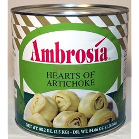 Ambrosia Artichoke Hearts, Whole 40 50 count, 88 oz. by Evily World Foods