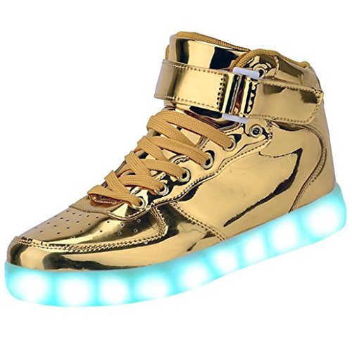 Christmas Gift: Cool High Top LED Shoes LED Light Up Sneaker & 7 Color Light & USB Charger