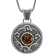 14K Yellow Gold and Sterling Silver 2 1/2 ct. Madeira Citrine Necklace