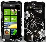 White Flowers Hard Snap On Case Cover Faceplate Protector for HTC 7 Trophy  ....