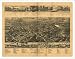 FRAMED Historic Tallapoosa, Georgia, c. 1892, Bird's Eye View Map (S) (WS)