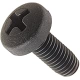 Nylon 6/6 Pan Head Machine Screw, Black, #1 Phillips Drive, M3-0.5 Thread Size, 8 mm Length, Fully Threaded, USA Made (Pack of 100)