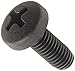 Nylon 6/6 Pan Head Machine Screw, Black, #1 Phillips Drive, M3-0.5 Thread Size, 8 mm Length, Fully Threaded, USA Made (Pack of 100)