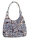 Vera Bradley Large Hobo Slate Blooms Purse Handbag Bag