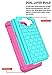 Galaxy Core Prime Case, Style4U Studded Rhinestone Crystal Bling Hybrid Armor Case Cover for Samsung Galaxy Core Prime G360 with 1 Style4U Stylus [Teal/Hot Pink]