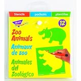 TREND ENTERPRISES INC. STENCILS ZOO ANIMALS (Set of 12)