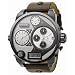 Men's Chronograph Analog/Digital Four Time Zone Brown Leather