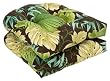 Pack of 2 Outdoor Furniture Wicker Chair Seat Cushions - Green Tropical