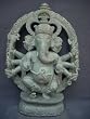 Dancing Ganesha Eight Handed Hindu God Stone Statue for Good Luck 12"