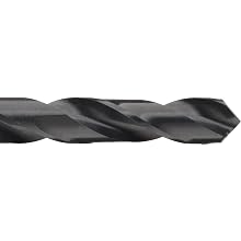Chicago Latrobe 239 High-Speed Steel Reduced Shank Drill Bit, Black Oxide Finish, Round Shank, 118 Degree Conventional Point