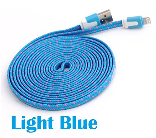 [Cobalt Blue] 6FT / 2M Braided Lightning Cable 8 pin to USB SYNC Cable Charger Cord for Apple iPhone 5 / 5s / 5c / 6 / 6 Plus, iPod 7, iPad Mini / mini 2/ mini 3, iPad 4 / iPad Air / iPad Air 2(Compatible with iOS 8)