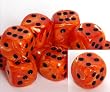 Vortex Dice 16mm d6 Orange w/black Pipped Dice