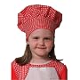 Red Gingham Chef Hat (kids), closes with Velcro one size fits most kids