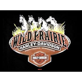 Wild Prairie Harley-Davidson® Men's Black Short-sleeve T-Shirt. Classic Logos. BLK-BS-WILD-T