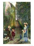 Afternoon in the Colonna Garden, Rome Art Giclee Poster Print by Marie Spartali Stillman, 12x16