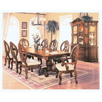 9 Piece Double Pedestal Dining Set in Warm Cherry
