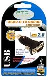 PTC Premium High Speed USB 2.0 to Serial RS-232 DB-9 Converter with 3ft Detachable Extension Cable - Supports Windows 7, Vista, XP, 2000, 98, Linux and Mac