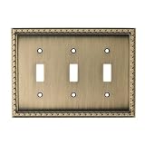 Buy allen + roth Triple Toggle Switch Wall Plate, Aged Brass by LG