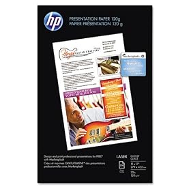 HP Products - HP - Color Laser Presentation Paper, 97 Brightness, 32lb, 11 x 17, White, 250/Pack - Sold As 1 Pack - Paper has been designed so you can print on either side of the page first. - Give business documents a professional look with this heavier weight, gloss-coated stock. - Bright, glossy finish delivers sharper images and richer colors than plain paper. - Paper is specially formulated to minimize paper jams and multi-feeds. - Get print-shop quality from your HP LaserJet printer w