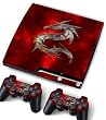Bundle Monster Vinyl Skin Sticker For PlayStation PS3 S SLIM Game Console - Cover Protector Art Decal - Red Dragon