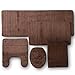Townhouse Rugs Memory Foam Bathroom Set Combo, 5 Piece, Brown