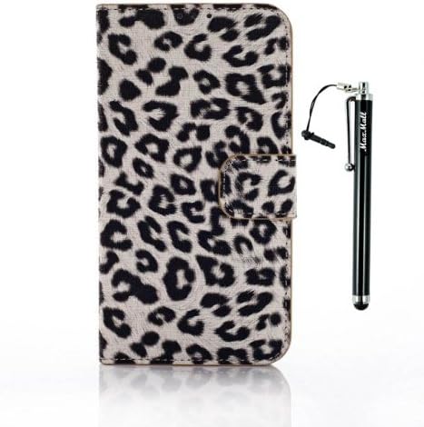 MaxMall Light Yellow Leopard Print Leatherette Case Cover for Samsung Galaxy S5 SV I9600