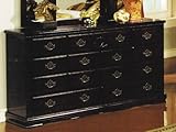Dresser with Carved Handles in Dark Cherry Finish